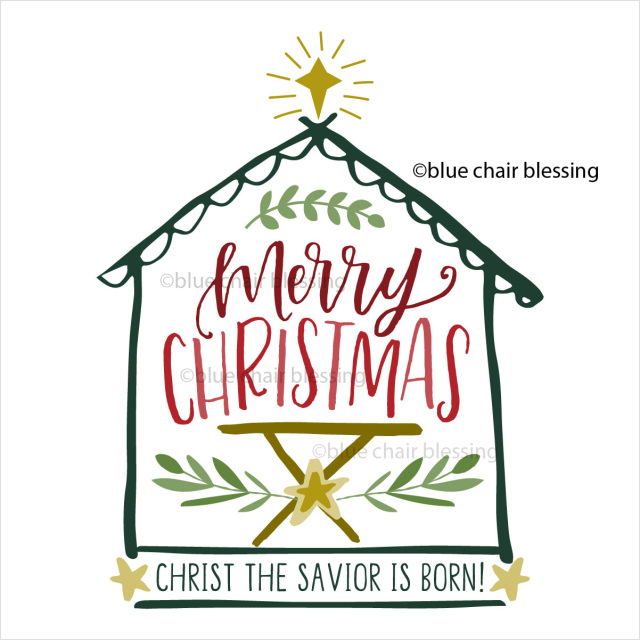 Christian Christmas hand lettered vector clip art and graphics.