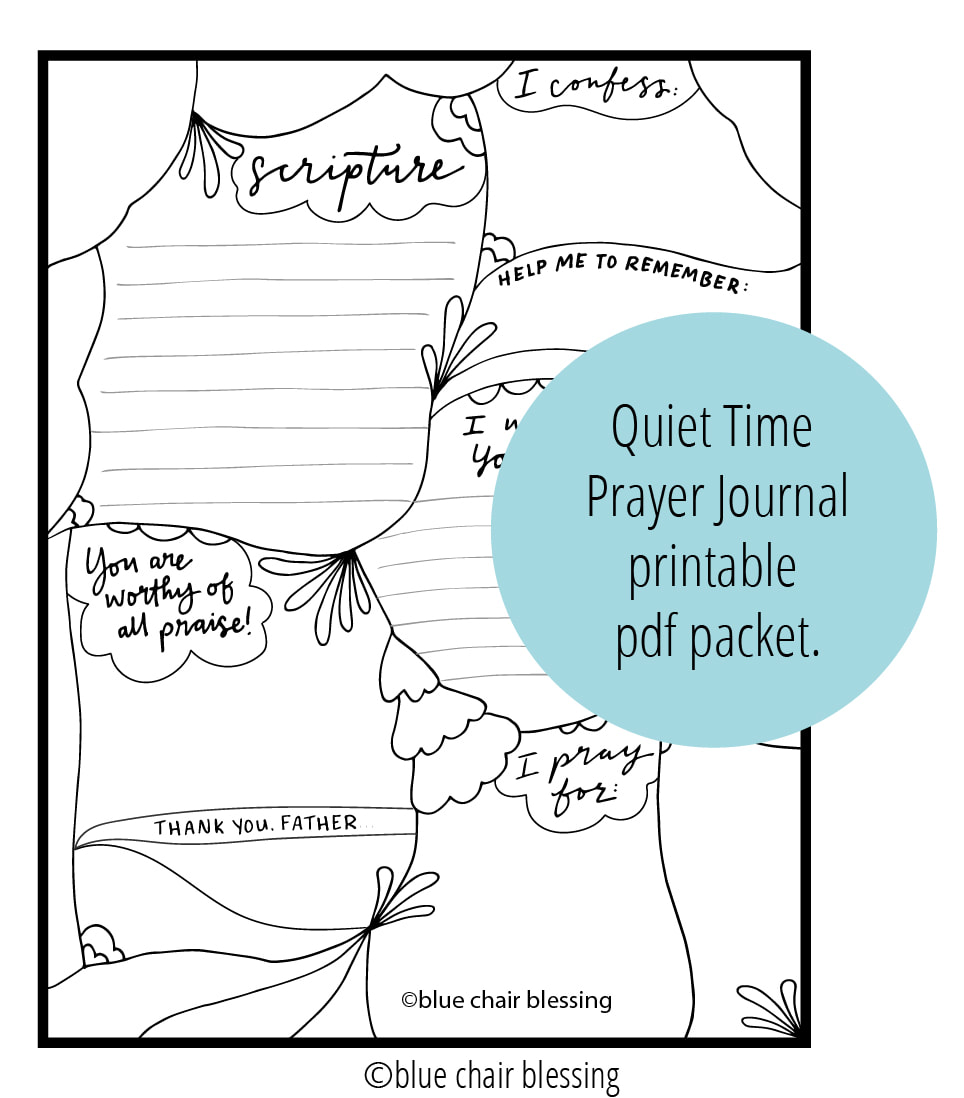 Quiet Time Prayer journal printable pdf. Print from home.