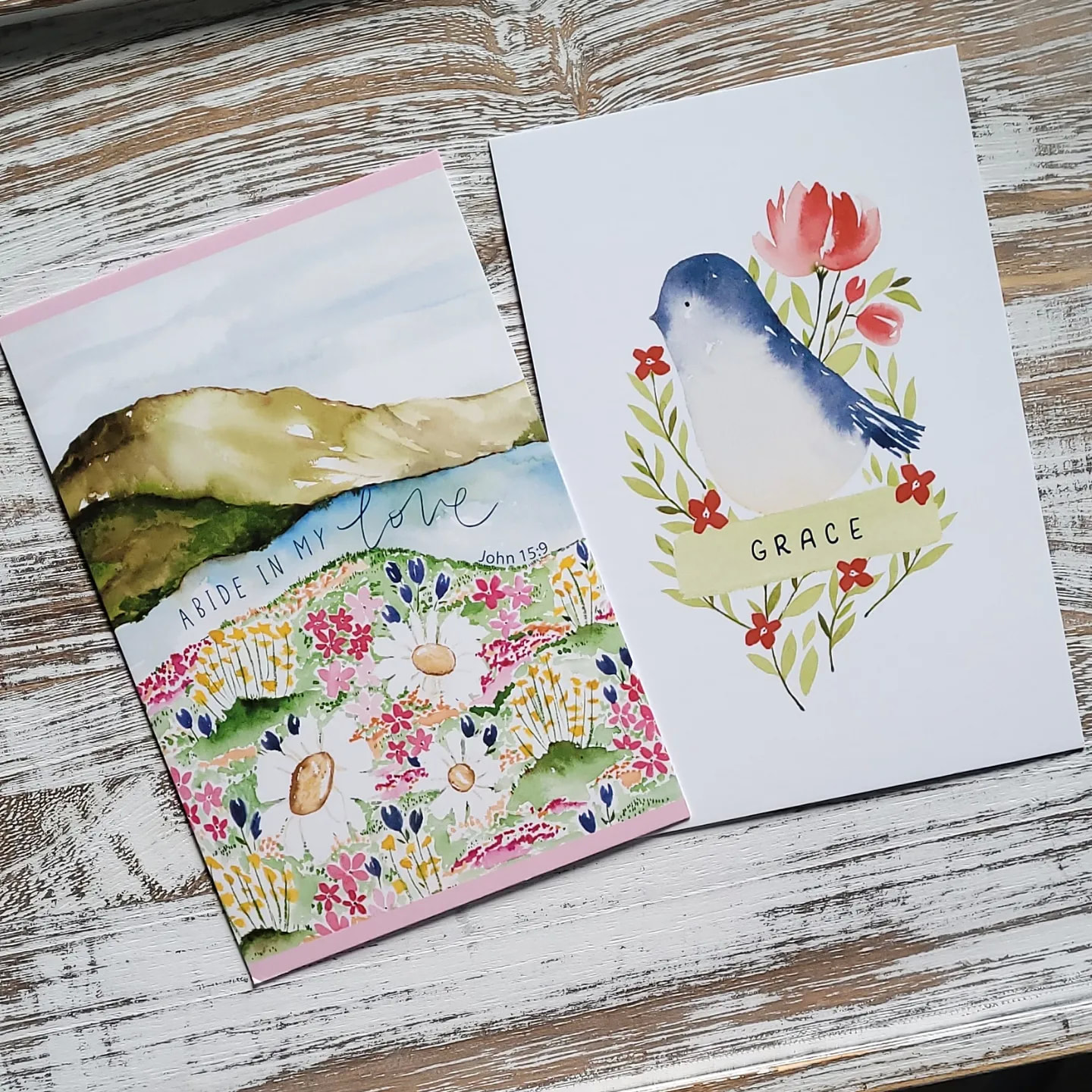 Set of 15 watercolor postcards